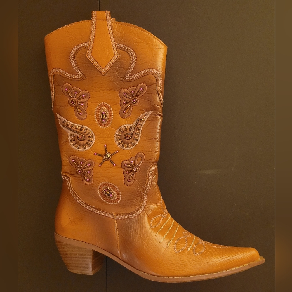 Vintage Leather Madamemoiselle Cowboy Boots